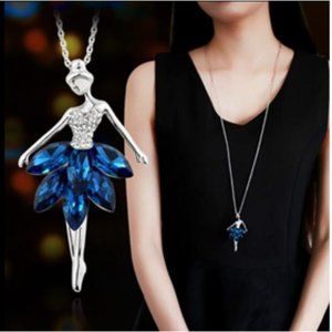 🍏50% OFF/3+...Crystal Ballerina Pendant Necklace